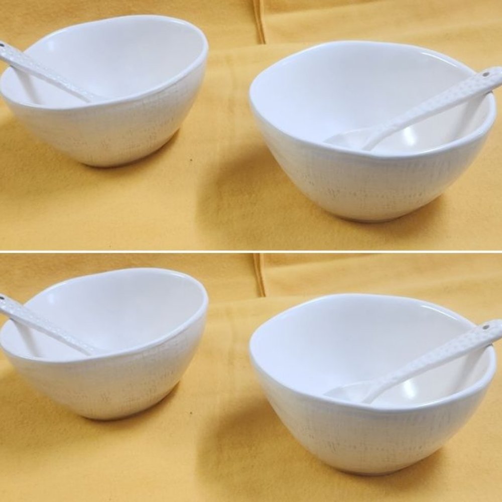 4 Demdaco Textured Bowl and Spoon Sets - NWT